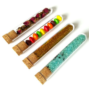 Tianjing Test Tube 15Ml 18X105mm Plastic Transparent With Cork Stopper For <b>Candy</b> Flower Tea Glitter Storage - Product Image 3