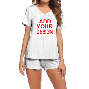 <span class=keywords><strong>Pigiama</strong></span> Corto da Donna Taglie Forti Personalizzabile con Stampa 3D, in Tessuto Morbido Traspirante a Maglia con Elastico in Vita, Ideale per il Drop Shipping - Product Image 3