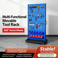 Étagère de rangement mobile en métal perforé pour atelier industriel, personnalisable OEM/OBM, organisateur d'outils de réparation automobile avec capacité de charge de 150 kg