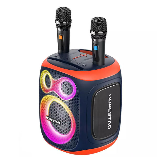 Hopestar Party 130 Wireless Microphone Karaoke Party Speaker RGB Dynamic Light Show Speaker Portable Outdoor Waterproof Speaker