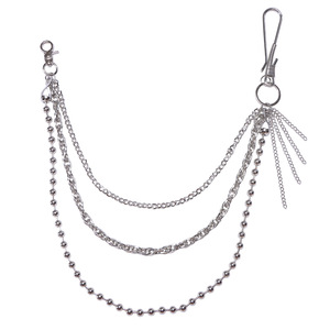 Chaîne de pantalon Yueli Punk en métal à pampilles, chaîne de taille en argent tibétain, accessoire de mode streetwear décontracté - Product Image 5