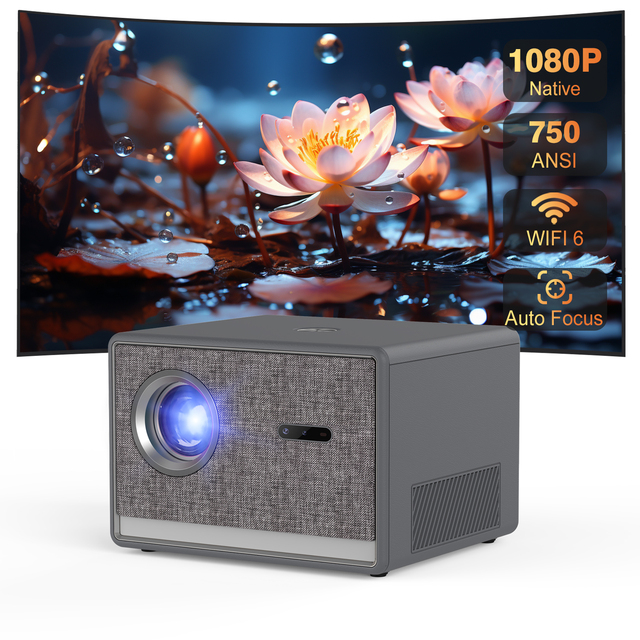 CR53 Low Noise LCD Projector Fully Sealed Dust-Free 4K Supported Native 1080P Smart Beamer 5W*2 Speaker 7500 Lumens Brightness