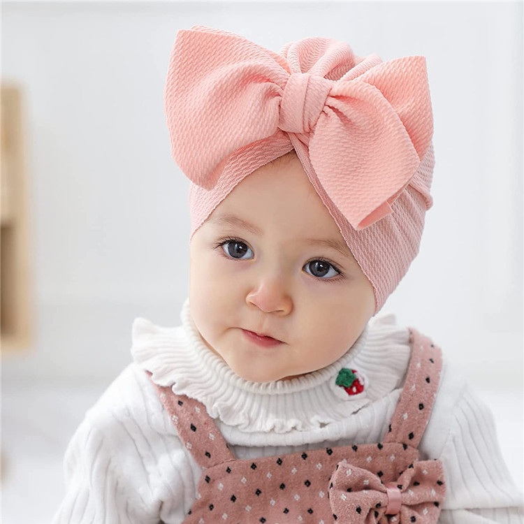 Головной убор для маленьких девочек, большие банты для волос для малышей, тюрбан, головной убор для новорожденных