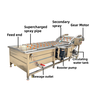 Laveuse de légumes haute pression 500 kg/h pour légumes <span class=keywords><strong>à</strong></span> feuilles, gingembre et tomates, avec ozone - Product Image 2