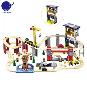 High Speed Bridge Kids Wooden Railway Toy Wooden Bridge Train Set