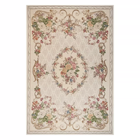 Tapis de luxe en fausse fourrure de cachemire doux avec motif floral médaillon vintage, antidérapant, lavable en machine, pour salon et chambre à coucher