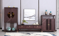 Canapé en tissu moderne de la série Guique, ensemble de meubles de salon avec armoire combinée en bois massif
