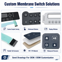 Teclado Táctil con Membrana Personalizado OEM ODM, Superficie Gráfica y Cable Flexible para Equipos de Panel de Control Industrial