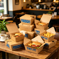 Boîte alimentaire en papier personnalisée avec fenêtre pour la présentation de pâtisseries, de produits frais et de boulangerie, respectueuse de l'environnement