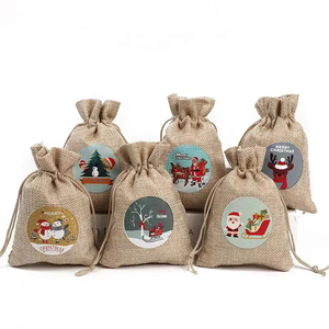 Pochette cosmétique en lin recyclable, sacs cadeaux en toile de jute avec cordon, emballage textile pour promotion café, mariage, rangement de bijoux - Product Image 5