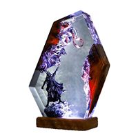 Lampe LED en résine faite à la main en forme de fleur, veilleuse, statue de plongée, thème sous-marin, cadeau de Noël, fête des Mères