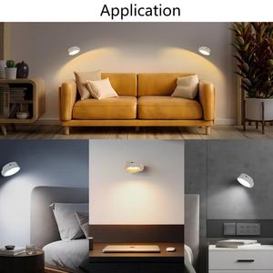 Lampe murale sans fil rechargeable à LED, à intensité variable, rotation à 360°, lumière murale intérieure avec télécommande, 3CCT, détecteur de mouvement, veilleuse - Product Image 6