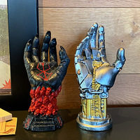 Ornamen Tangan Mekanik Plastik Cyberpunk Asura Mini, Penyangga Controller Game, Cincin Penahan, Properti Foto 24cm Kreatif