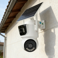 AOV 24 Hours Working 2.4G Wifi Dual Lens Solar Panel 9W 10000mA Battery Home Security Wireless Outdoor Camera ICSee App