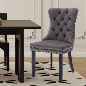 Set di <span class=keywords><strong>sedie</strong></span> per sala da pranzo di lusso moderno Hotel per mobili <span class=keywords><strong>in</strong></span> metallo acciaio inossidabile <span class=keywords><strong>grigio</strong></span> velluto <span class=keywords><strong>in</strong></span> <span class=keywords><strong>tessuto</strong></span> da pranzo sedia da ristorante - Product Image 4