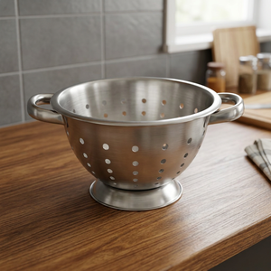 Passoire en acier inoxydable avec deux poignées, durable, de qualité alimentaire, passe au lave-vaisselle, pour une utilisation en cuisine, Mayur Exports - Product Image 3