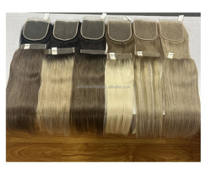 공장 도매 레이스 토퍼 5x5 유럽 처녀 인모 사전 컬러 메쉬 통합 폐쇄 - Product Image 1