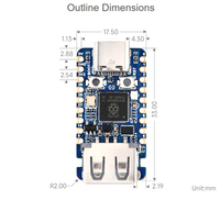 Waveshare Raspberry Pi RP2350-USB-A USB Mini Development Board Mikrokontroler Arsitektur Ganda Dual-core