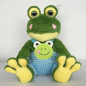 Juguetes de peluche de rana de diferentes animales hechos en fábrica, juguetes de peluche de <span class=keywords><strong>ojos</strong></span> <span class=keywords><strong>brillantes</strong></span> de hipopótamo de tela personalizados para niños, juguetes de peluche de animales bonitos - Product Image 3