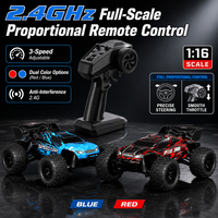 Voiture RC 4x4 haute vitesse 2,4 GHz, Monster Truck tout-terrain entièrement proportionnel, Buggy télécommandé avec barre anti-roulis YH16001 1/16, chargeur inclus