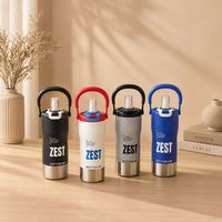 Bouteille d'eau isotherme en acier inoxydable 800 ml (24 oz) avec paille, personnalisable avec logo, sans BPA, toucher doux, pour le sport