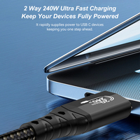 Kabel Ekstensi USB-C Male to Male OEM/ODM 240W USB3.2 untuk Docking Hard Disk, Proyeksi Layar 4K, dan Koneksi Data