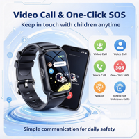 Montre connectée multifonctionnelle pour enfants S5, GPS Tracker, appel vidéo, chat vocal, bouton SOS, mode scolaire, montre de sécurité pour enfants