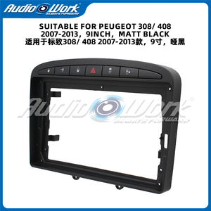 Kit d'adaptation audio pour autoradio 9 pouces, panneau de navigation, cadre DVD pour tableau de bord pour <span class=keywords><strong>PEUGEOT</strong></span> <span class=keywords><strong>308</strong></span> / 408 2007-2013 - Product Image 4