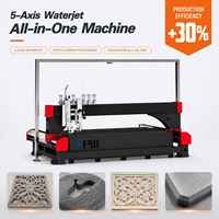 Découpeuse abrasive à jet d'eau CNC 5 axes intégrée APW à positionnement visuel, haute précision, avec moteur et pompe pour pierre, métal, verre
