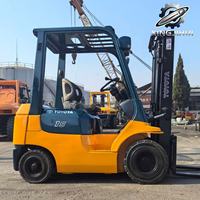 Chariot élévateur diesel Toyota 7FD15 d'occasion en promotion avec moteur 1DZ-2 d'origine, équipement de levage de conteneurs d'entrepôt de 1,5 tonne, certifié CE