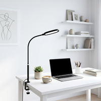 Lampe de bureau LED carrée en aluminium, protection oculaire, design moderne, commande tactile, 4 niveaux d'éclairage réglables, idéale pour l'étude et la lecture