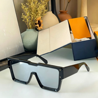 Lunettes de soleil unisexes tendance 2026, style vintage, monture carrée intégrale, surdimensionnées, colorées, or et blanc, verres polarisés dégradés UV400