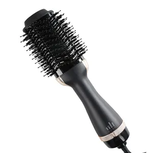 Hair Brush Private Label Flat Iron Hot Air Electric Comb One Step Hair Dryer Fast Hair Straightener Brush Hot Air Brush