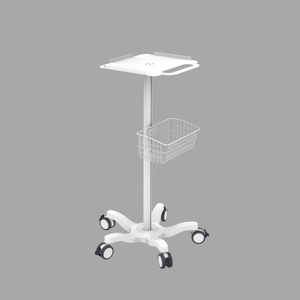 Chariot médical moderne en métal blanc Peacemounts PM-X1 pour hôpital et hôtel, avec 5 roues flexibles, pour tablette et moniteur mobile, pour infirmière - Product Image 4