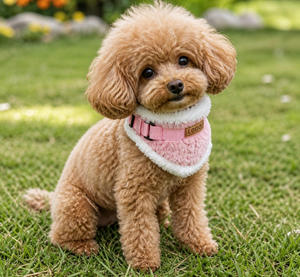 Collier en peluche pour chien, collier chaud en polaire pour l'hiver, réglable, anti-froid, pour petites et moyennes races - Product Image 1