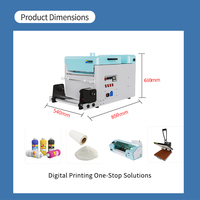 Machine à secouer la poudre DTF haute efficacité 350 mm, avec réservoir de poudre 1 kg et sécheuse à pulvérisation de poudre pour transfert thermique sur film PET