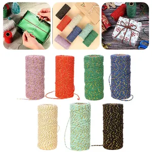 1.5mm 8 brins bricolage couleur or fil coton <span class=keywords><strong>corde</strong></span> emballage cadeau <span class=keywords><strong>corde</strong></span> décorative étiquette volante <span class=keywords><strong>corde</strong></span> en Stock - Product Image 5