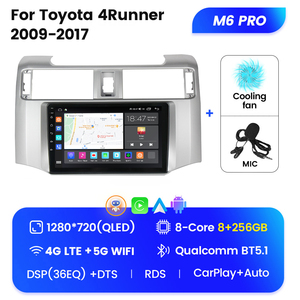 M6 <span class=keywords><strong>Pro</strong></span> gps voiture 4g 5g wifi 2000*1200 Qled écran av vidéo lecteur de voiture pour toyota 4runner 2009-2017 bt 5.1 - Product Image 5