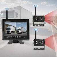 Sistema de Monitoreo de Advertencia de Punto Ciego (BSD) con IA para Asistencia de Reversa Inalámbrica de Doble Canal para Automóvil, Pantalla AHD de 7.0 Pulgadas 720P, Cámara Exterior Impermeable con Visión Nocturna