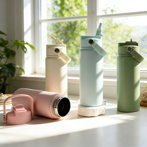 Custom Thermal Stainless Steel Water Bottle 500ml High Performance 18oz Double-walled Vacuum Flask with Straw Lid - Product Image 1