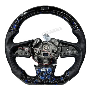 Volant en cuir personnalisé en fibre de carbone forgée bleue avec logo <span class=keywords><strong>GT</strong></span> LED, adapté à Renault <span class=keywords><strong>Megane</strong></span> RS/<span class=keywords><strong>3</strong></span>/4 - Product Image 1