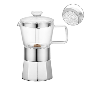 <span class=keywords><strong>Cafetera</strong></span> de café expreso <span class=keywords><strong>Moka</strong></span> de vidrio resistente al calor de aluminio de grado alimenticio - Product Image 1