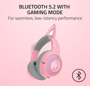 Razer Kraken <span class=keywords><strong>Kitty</strong></span> V2 <span class=keywords><strong>BT</strong></span> Auriculares inalámbricos RGB Chroma RGB <span class=keywords><strong>Kitty</strong></span> Ears & Earcups - Bluetooth 5,2-40mm - Product Image 4