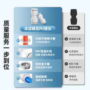 ท่อระบายอากาศพลาสติกสีขาวแบบเชื่อมต่อเร็ว ห้าทาง สี่ทาง สามทาง ตรง งอ PV ขนาดท่อ 8 มม. ท่อเร็ว PU/PEY/PK/PZA - Product Image 5