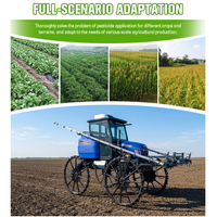 Pulverizador Agrícola Autopropulsado de 4 Ruedas para Campo, Jardín, Maíz, Pesticidas, con Brazo Hidráulico para Fumigación Agrícola