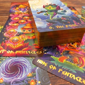 การ์ดคำยืนยันไพ่ทาโรต์ลายทองคำ ชุดไพ่พยากรณ์ความรัก พิมพ์แบบกำหนดเองพร้อมกล่อง - Product Image 4