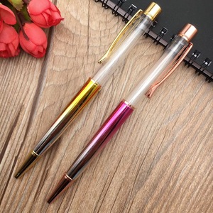 Stylo bille créatif flottant DIY en métal vide, recharge Parker, encre noire/bleue, design pailleté coloré - Product Image 5