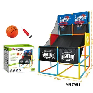 Kapalı katlanabilir standı hoop Arcade oyun basketbol atış 2 oyuncular basketbol atış makinesi 2 topları ile çocuklar için