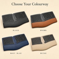 Clavier et souris ergonomiques séparés sans fil avec repose-poignets rembourré, récepteur USB 2.4G pour ordinateur de bureau, ordinateur portable