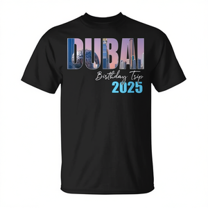 T-shirt Croisière Dubai Voyage Anniversaire 2025 Équipage de Fête - Product Image 2